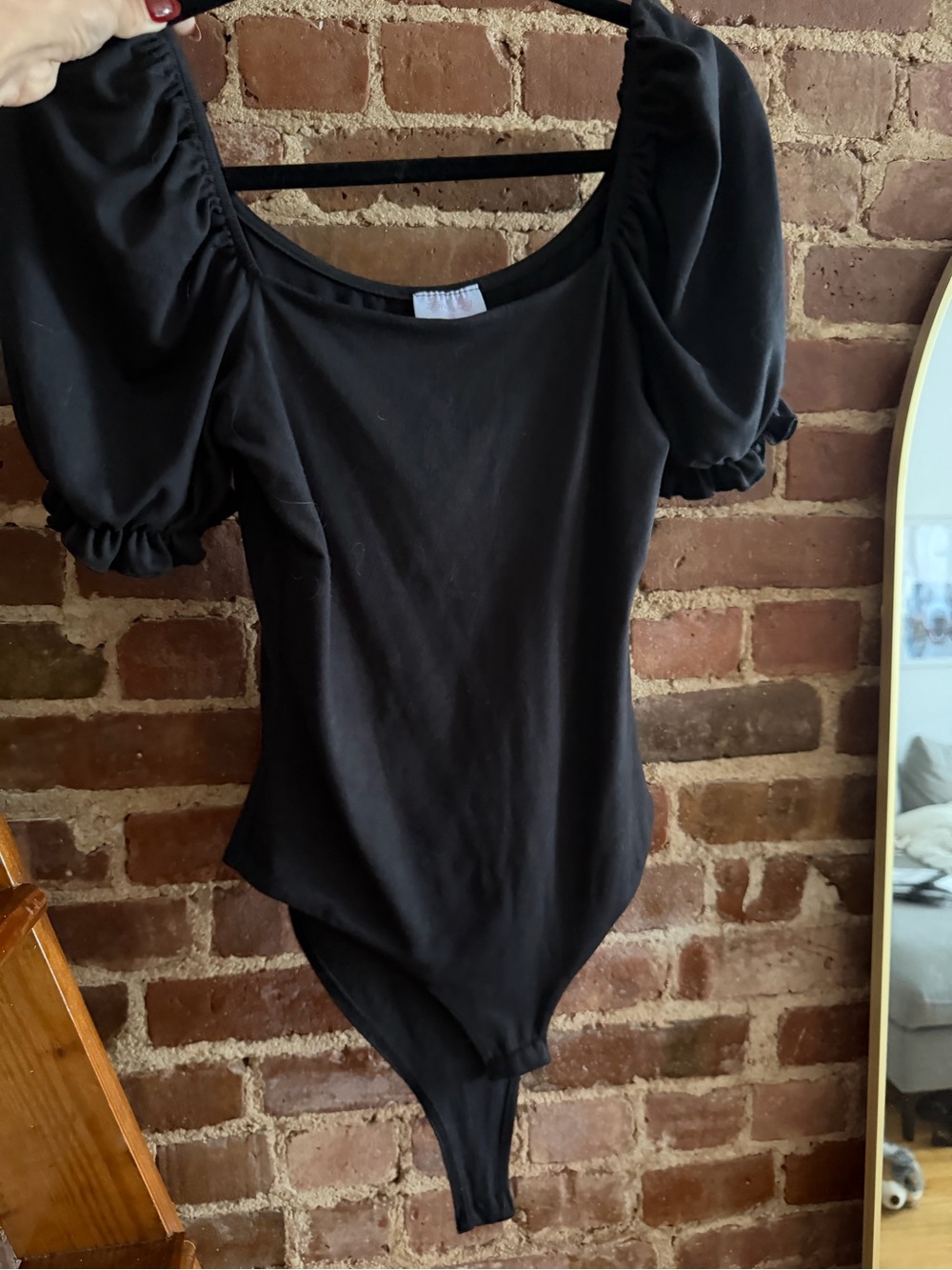 Black Puff Sleeve Bodysuit